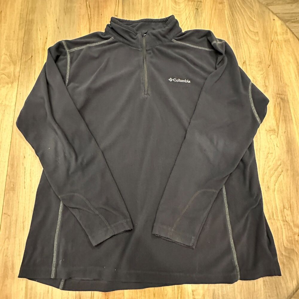 Columbia Black Fleece Quarter Zip 1/4 Zip Pullover Sweater Mock Neck Outdoor XL